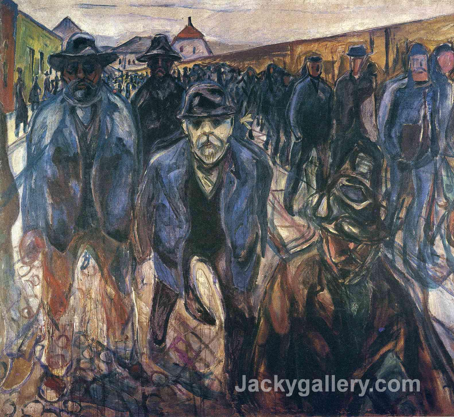 Workers on Their Way Home by Edvard Munch paintings reproduction